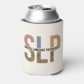 SLP音声病理医レオパード印刷タイポグラフィ 缶クーラー (缶裏面)