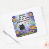 SLP AAC Aids - ALERT Stickers for Devices -宇宙 スクエアシール (封筒)