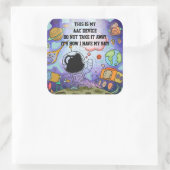 SLP AAC Aids - ALERT Stickers for Devices -宇宙 スクエアシール (バッグ)