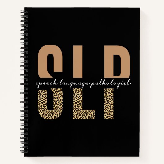 SLP cheetah print Speech language pathologist gift ノートブック (正面)