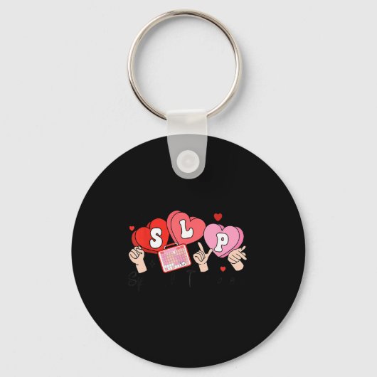 Slp Valentine's Day Speech Language Pathologist St キーホルダー (正面)