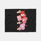 Slp Valentine's Day Speech Language Pathologist St フリースブランケット (正面(横))