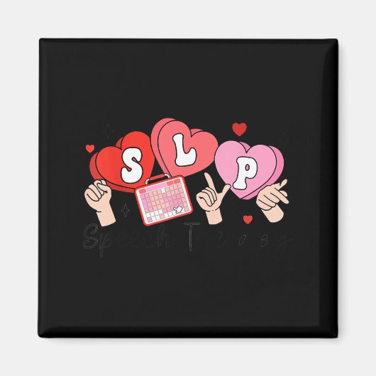 Slp Valentine's Day Speech Language Pathologist St マグネット (正面)