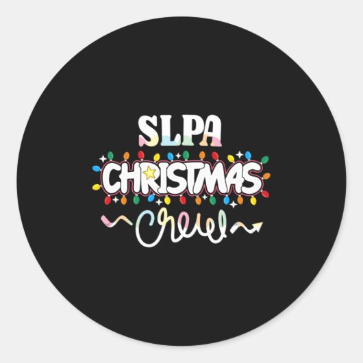 Slpa Christmas Crew Speech Pathology Istant Xma  ラウンドシール (正面)