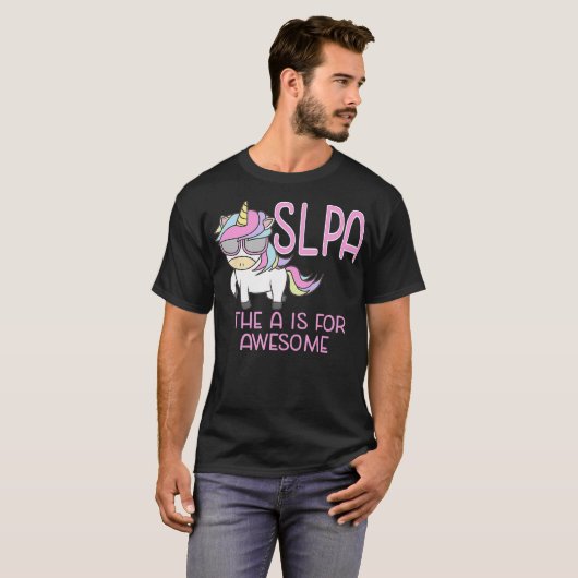 SLPA Unicorn for Speech Language Pathologist Assis Tシャツ (正面フル)
