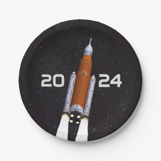 SLSカスタマイズ宇宙ロケット卒業パーティ紙 ペーパープレート (正面)