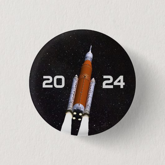 SLSカスタマイズ宇宙ロケット卒業パーティ紙 缶バッジ (正面)