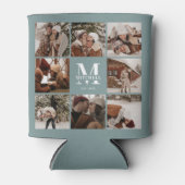 Slsimple Sage Greenモダンフォトコラージュ記念ファイル 缶クーラー (正面)