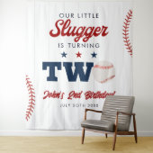 Slugger Baseball 2nd Birthday Photo Backdrop タペストリー (インサイチュ)