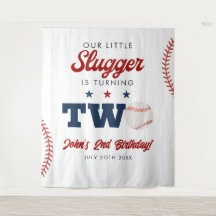 Slugger Baseball 2nd Birthday Photo Backdrop