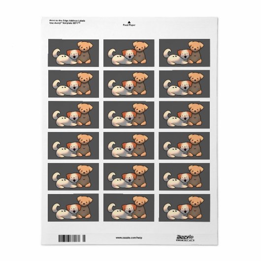 Sluitstickers puppy’s  ラベル (フルシート)