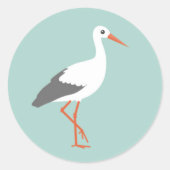 Sluitzegel ooievaar mintgroen ラウンドシール (正面)