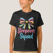 Slumber Party Squad Sleever Coquette Birthday Paja Tシャツ (正面)