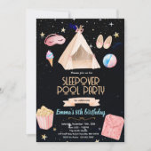 Slumber Pool birthday Party Invitation 招待状 (正面)