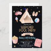 Slumber Pool birthday Party Invitation 招待状 (正面/裏面)