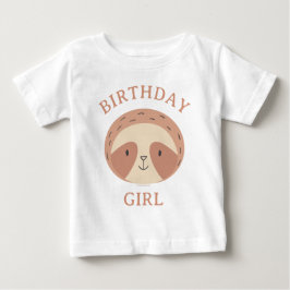 Slumberkinsのナマケモノ 誕生日の女の子 ベビーTシャツ
