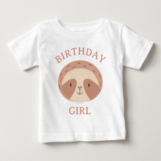 Slumberkinsのナマケモノ 誕生日の女の子 ベビーTシャツ (正面)