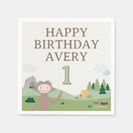 Slumberkins Bigfoot Birthday スタンダードカクテルナプキン