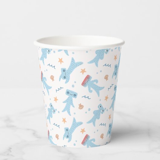 Slumberkins Hammerhead Pattern Birthday 紙コップ (正面)