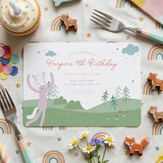 Slumberkins Magical Unicorn Birthday 招待状