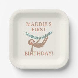 Slumberkins Sloth Birthday ペーパープレート