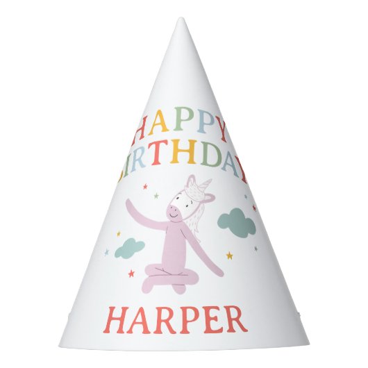 Slumberkins Unicorn Birthday パーティーハット (正面)