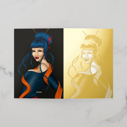 Slurp 箔グリーティングカード (外側レイダウン)