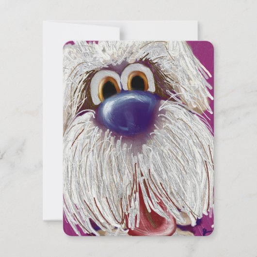 Slurpy Happy Eager Dog Oil Painted Notecard ノートカード (正面)