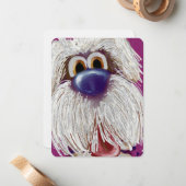 Slurpy Happy Eager Dog Oil Painted Notecard ノートカード (正面/裏面インサイチュ)