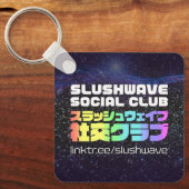 Slushwave Social Clubロゴとピープルロゴ キーホルダー (正面)