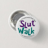 SlutWalkの円形ボタン 缶バッジ (正面&裏面)