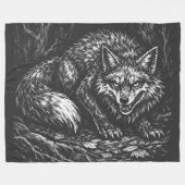 Sly Forest Fox — by BurnsInHell フリースブランケット (正面(横))