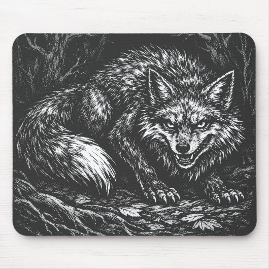 Sly Forest Fox — by BurnsInHell マウスパッド (正面)