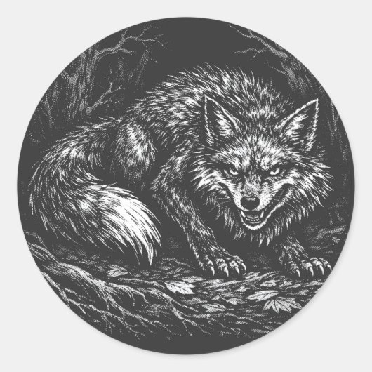 Sly Forest Fox — by BurnsInHell ラウンドシール (正面)