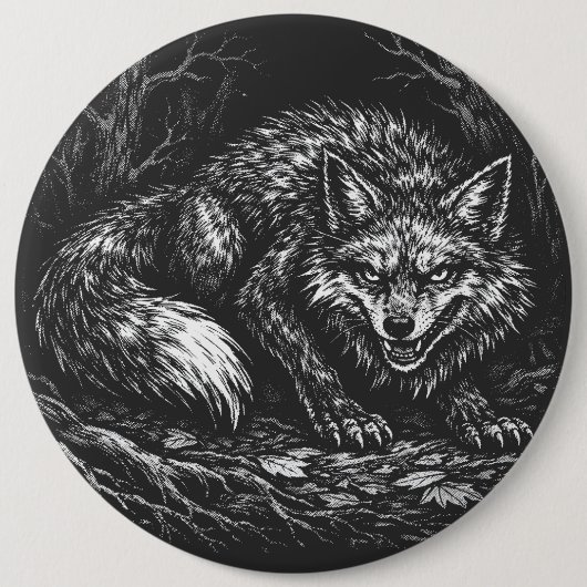 Sly Forest Fox — by BurnsInHell 缶バッジ (正面)