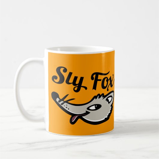 Sly foxグラフィックのマグオレンジ コーヒーマグカップ (左)