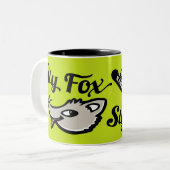 Sly foxグラフィック青/黒 ツートーンマグカップ (正面左)