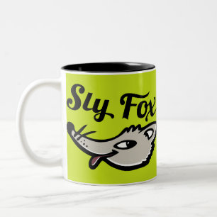 Sly foxグラフィック青/黒 ツートーンマグカップ