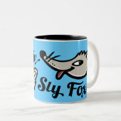 Sly foxグラフィック青/黒 ツートーンマグカップ (正面右)