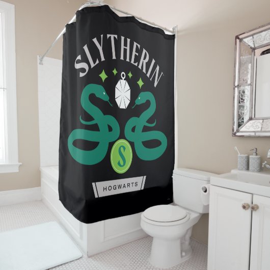 SLYTHERIN™ハウスダブルスネークロッケットグラフィック シャワーカーテン (インサイチュ)