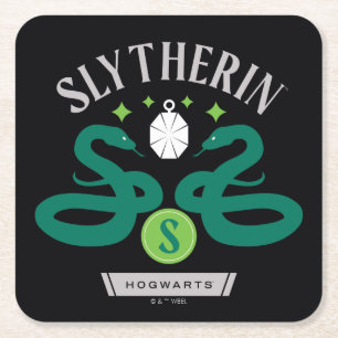 SLYTHERIN™ハウスダブルスネークロッケットグラフィック スクエアペーパーコースター