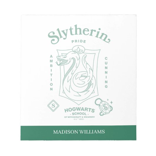 SLYTHERIN™プライド志向狡猾な紋章 ノートパッド (正面)