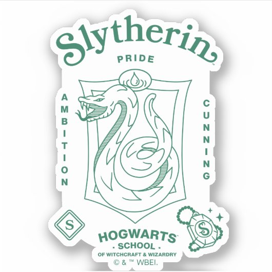 SLYTHERIN™ Pride Ambition Cunning Crest シール (正面)