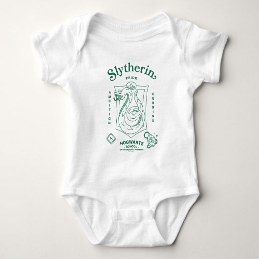 SLYTHERIN™ Pride Ambition Cunning Crest ベビーボディスーツ (正面)