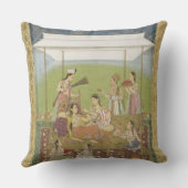 Smからの庭の音楽に、聞いている女性 クッション (裏面)