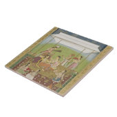 Smからの庭の音楽に、聞いている女性 タイル (側面)