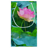 Sm抱き枕ピンクロータス抽象芸術 スモールペーパーバッグ (裏面)