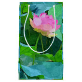 Sm抱き枕ピンクロータス抽象芸術 スモールペーパーバッグ (正面)