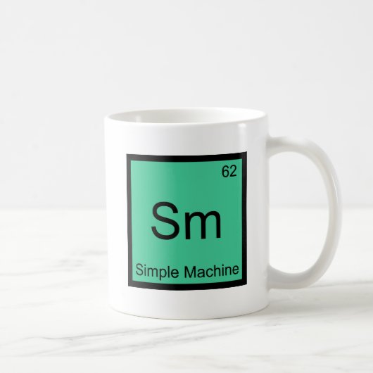 Sm - シンプルマシンの化学元素記号Tシャツ コーヒーマグカップ (右)