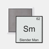 Sm - スレンダーマン おもしろ 化学 元素記号 マグネット (正面/裏面)